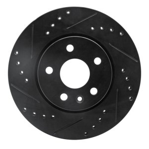 Chevrolet Bolt EUV Brake Rotor (1) - Front Left - R1 Concepts - Drilled & Slotted - Black - `11-`23